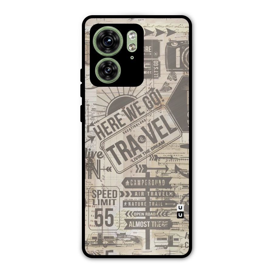 Here We Travel Metal Back Case for Motorola Edge 40 5G