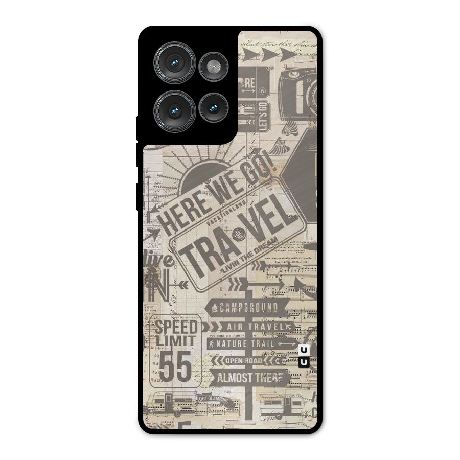 Here We Travel Metal Back Case for Motorola Edge 50