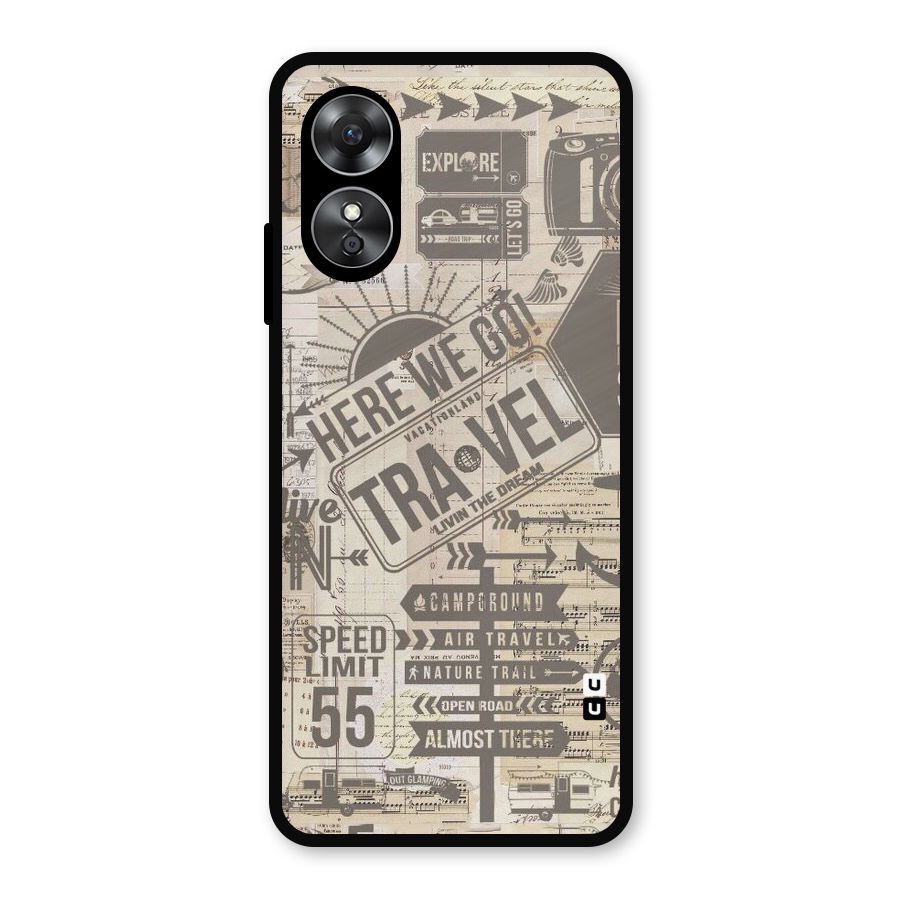 Here We Travel Metal Back Case for Oppo A17