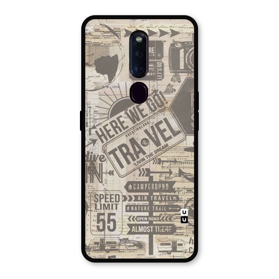 Here We Travel Metal Back Case for Oppo F11 Pro