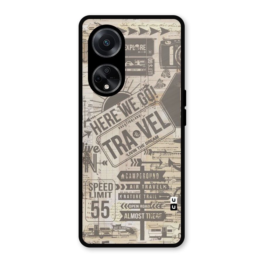 Here We Travel Metal Back Case for Oppo F23