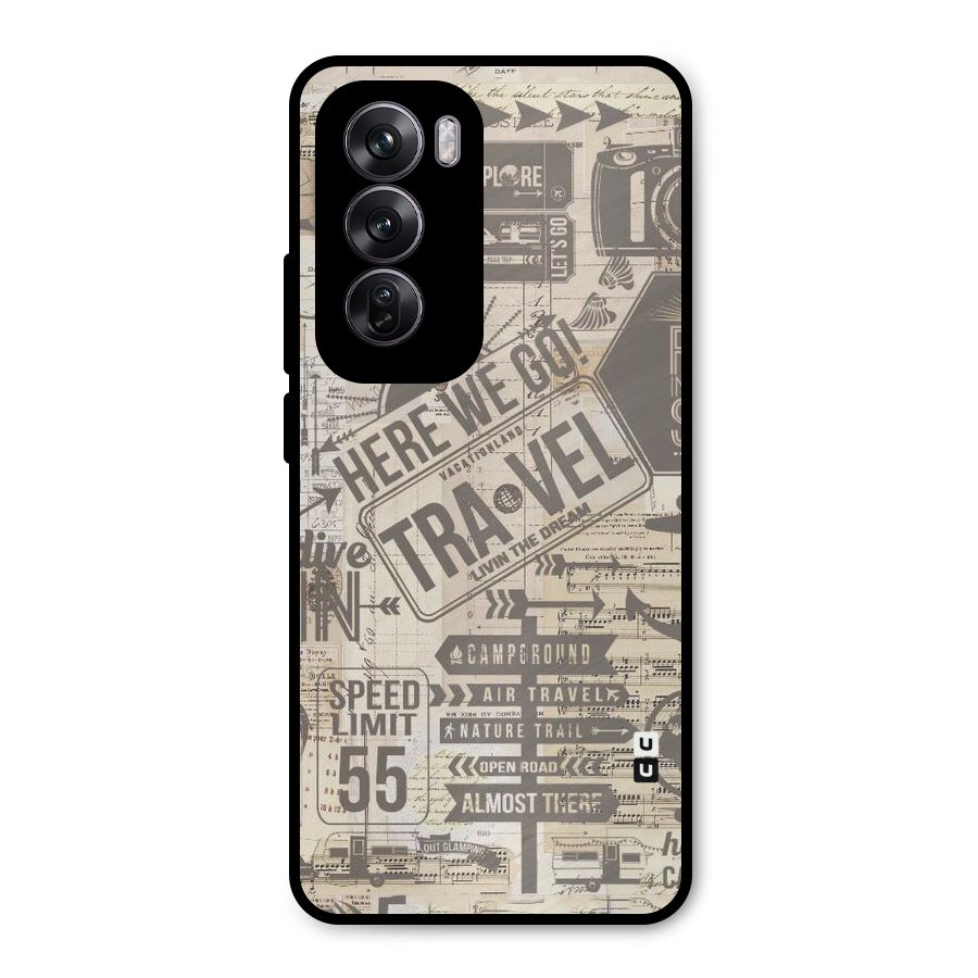 Here We Travel Metal Back Case for Oppo Reno12 Pro