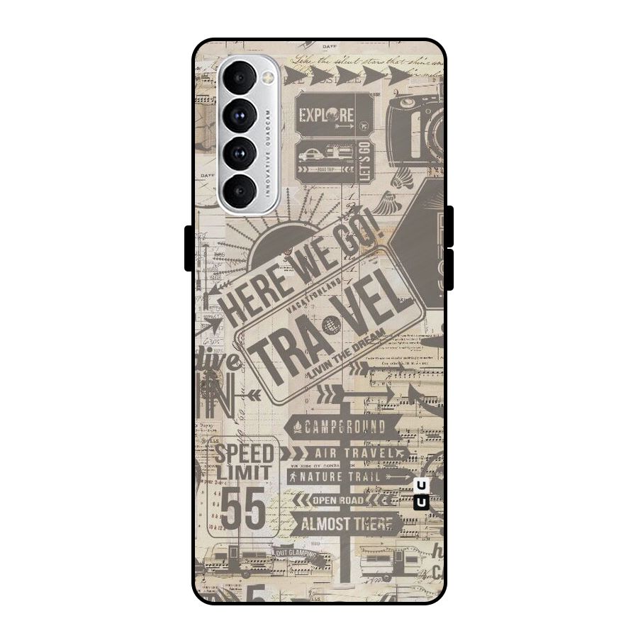 Here We Travel Metal Back Case for Oppo Reno4 Pro