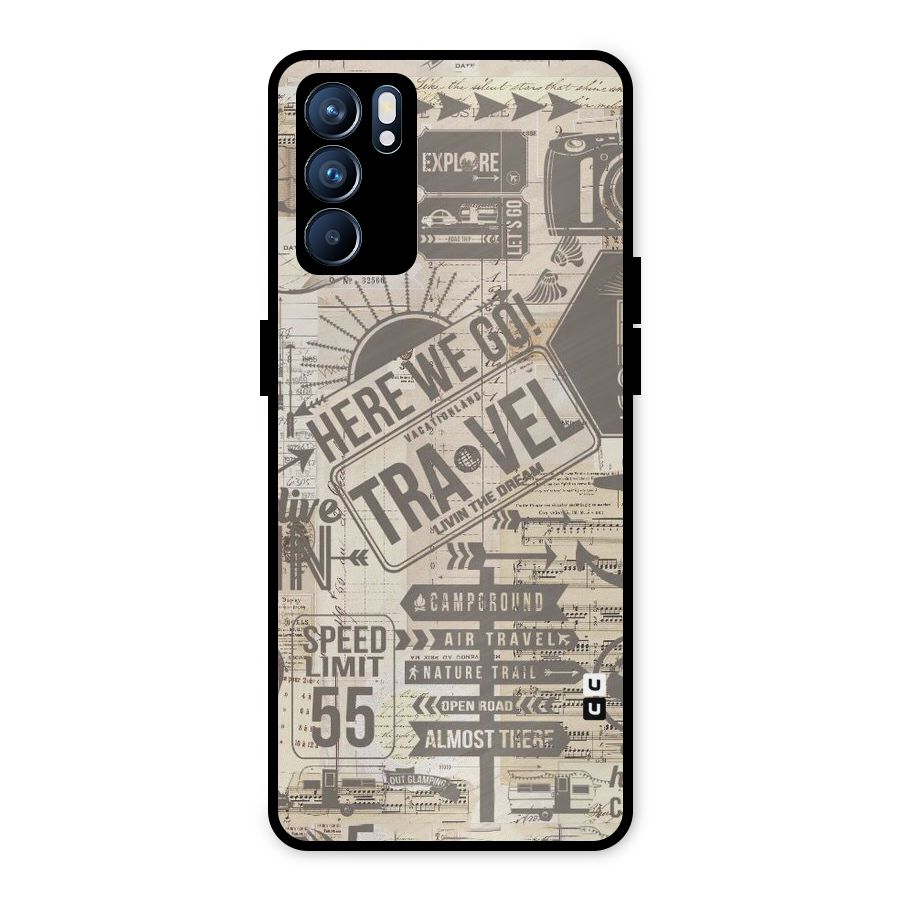 Here We Travel Metal Back Case for Oppo Reno6 5G