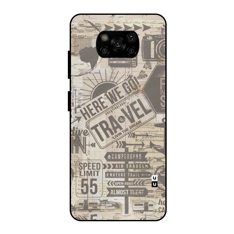 Here We Travel Metal Back Case for Poco X3