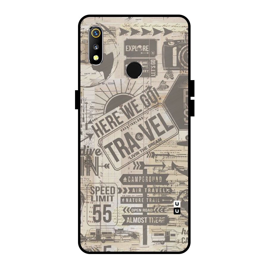 Here We Travel Metal Back Case for Realme 3i