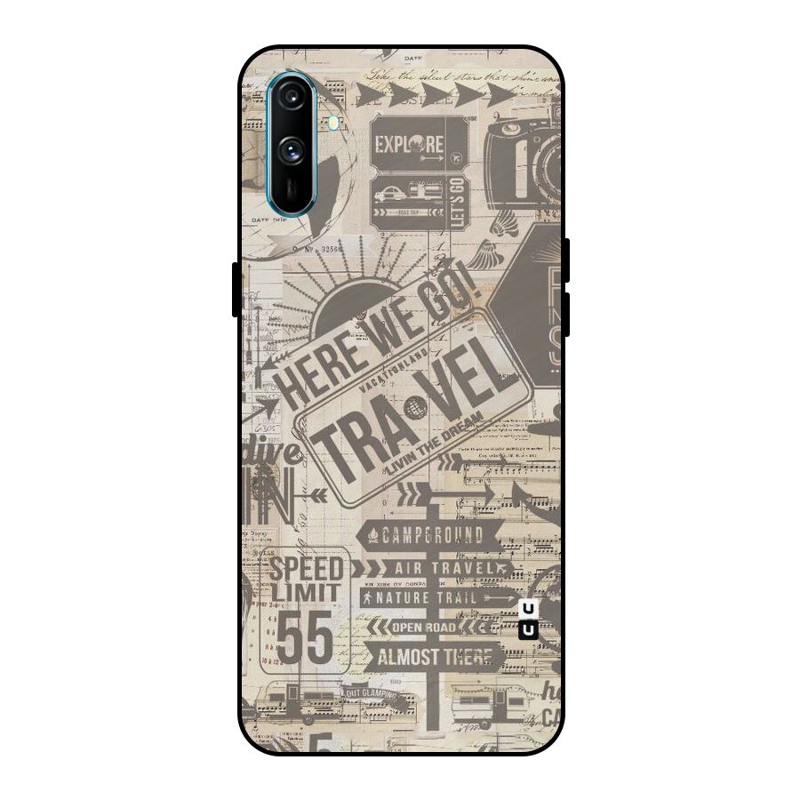 Here We Travel Metal Back Case for Realme C3