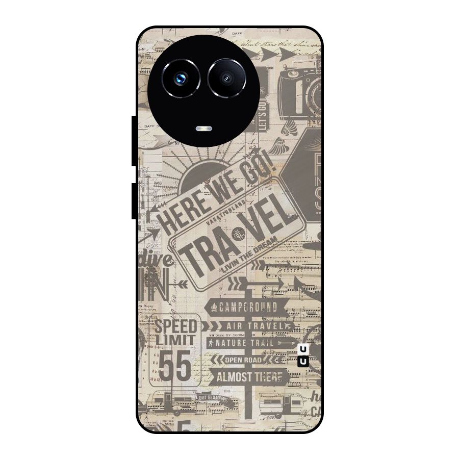 Here We Travel Metal Back Case for Realme Narzo 60X