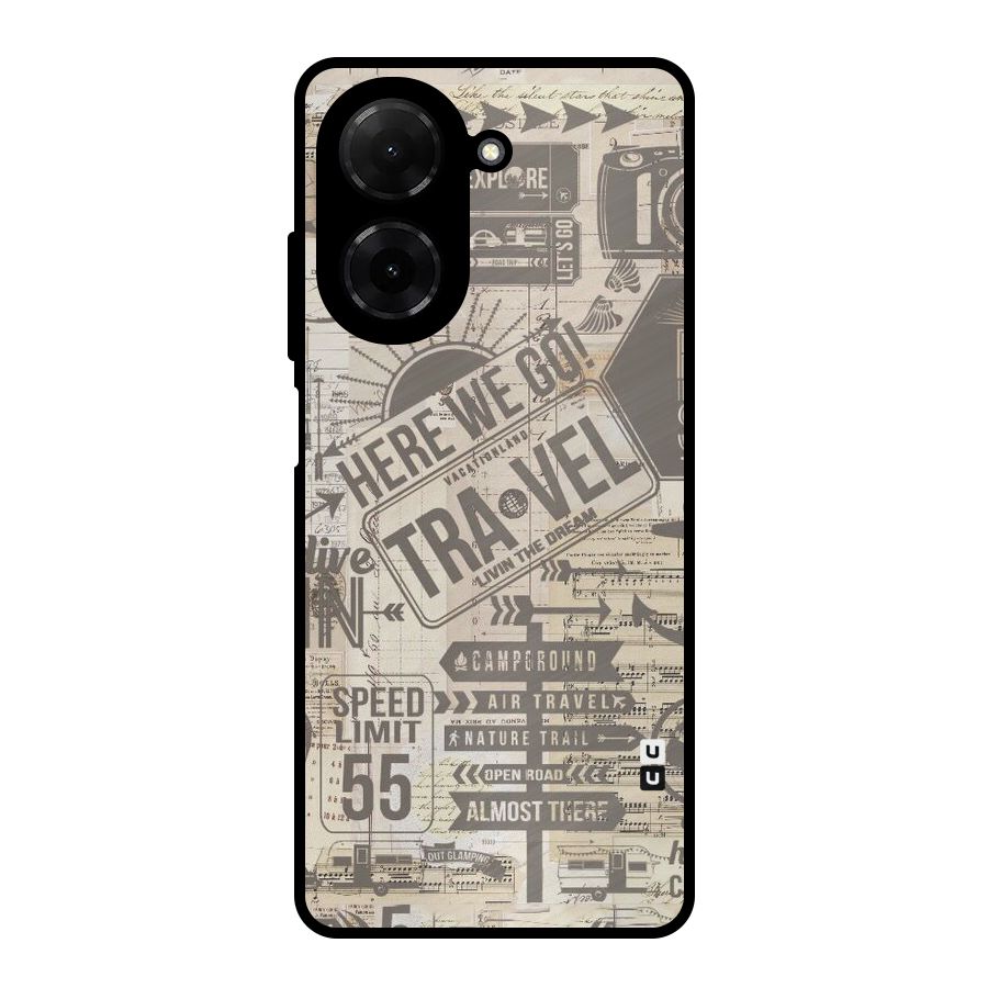 Here We Travel Metal Back Case for Redmi A5 4G