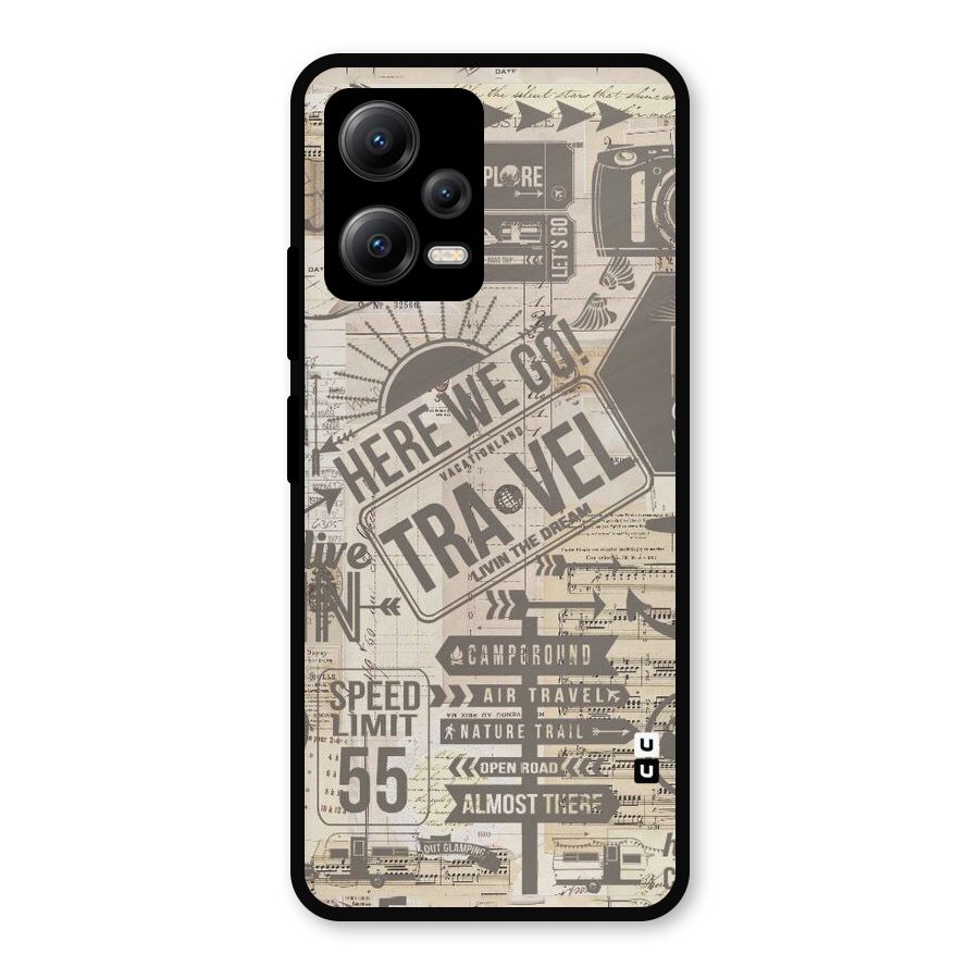 Here We Travel Metal Back Case for Redmi Note 12 5G