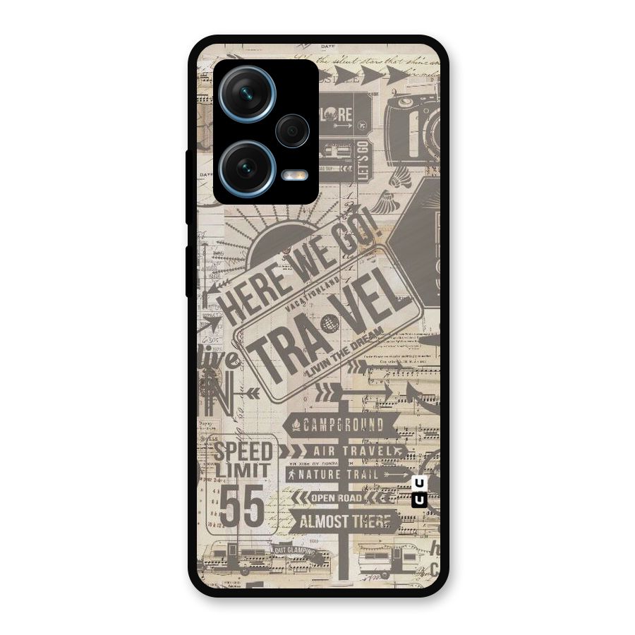 Here We Travel Metal Back Case for Redmi Note 12 Pro Plus 5G