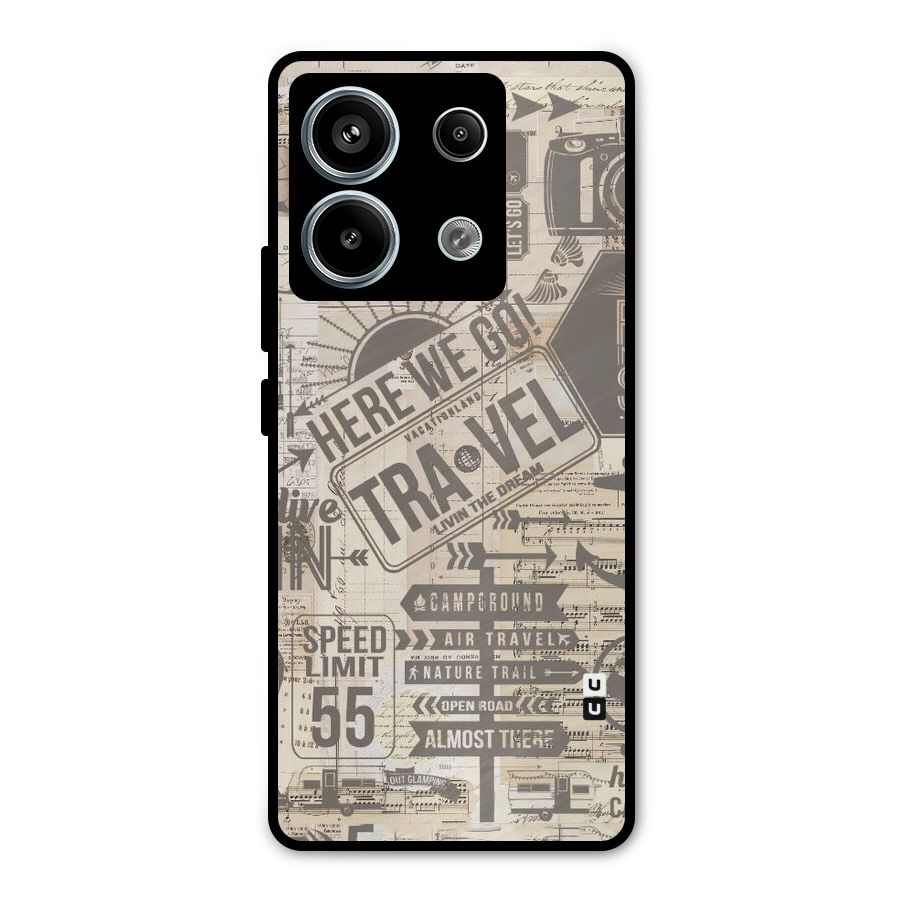 Here We Travel Metal Back Case for Redmi Note 13 Pro 5G