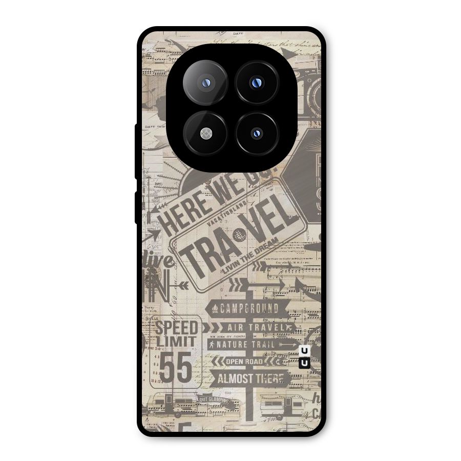 Here We Travel Metal Back Case for Redmi Note 14 Pro Plus 5G