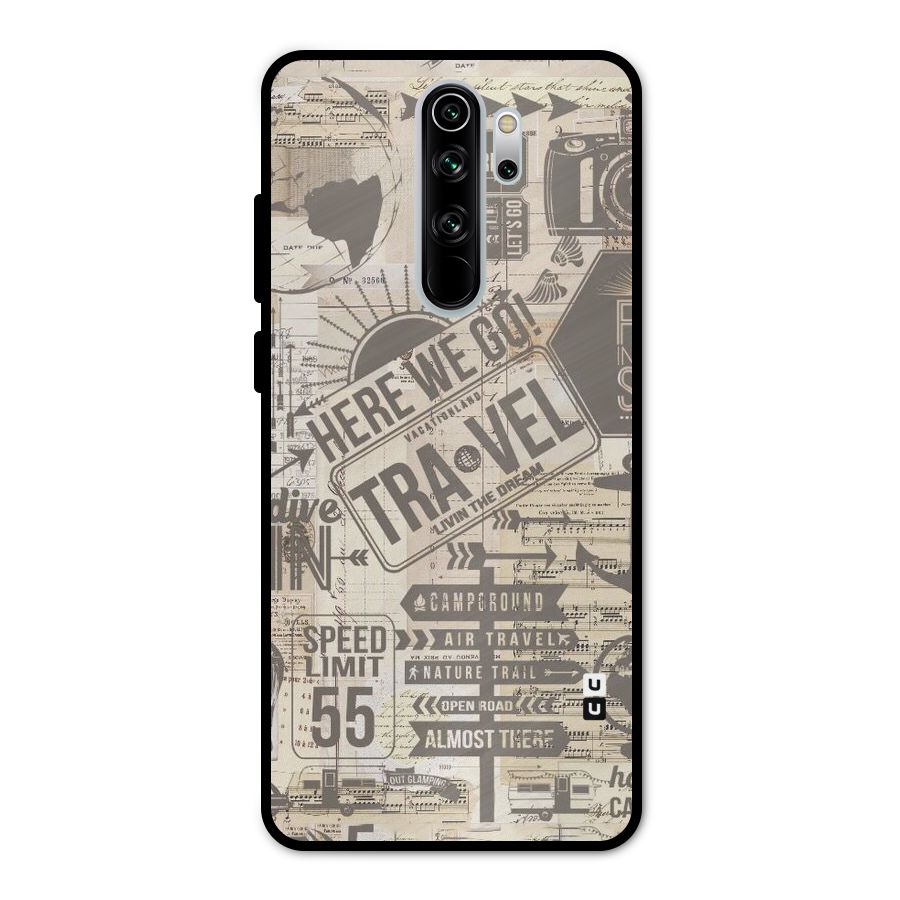 Here We Travel Metal Back Case for Redmi Note 8 Pro