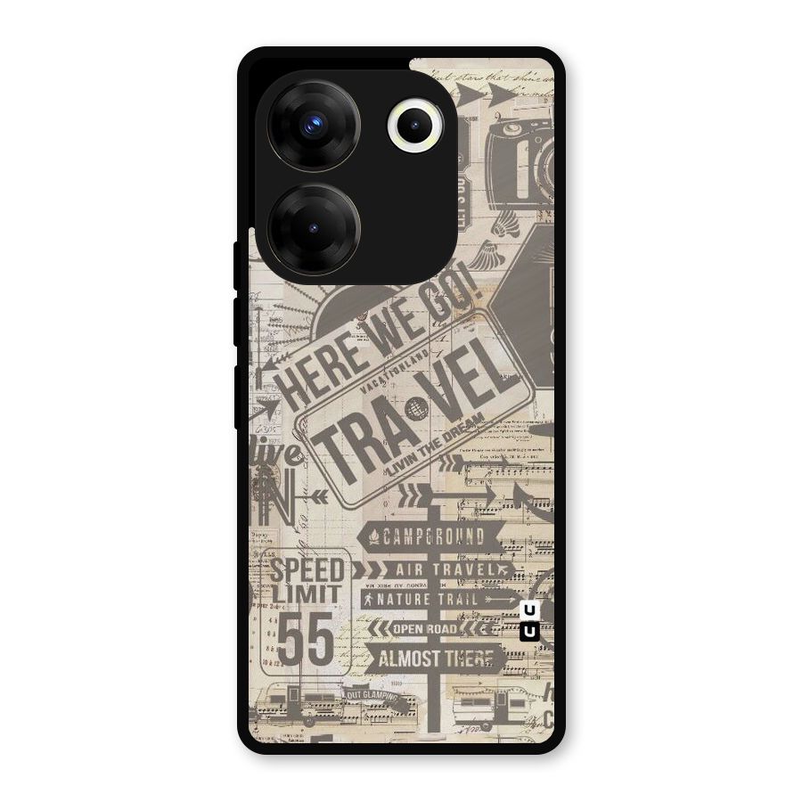 Here We Travel Metal Back Case for Tecno Camon 20