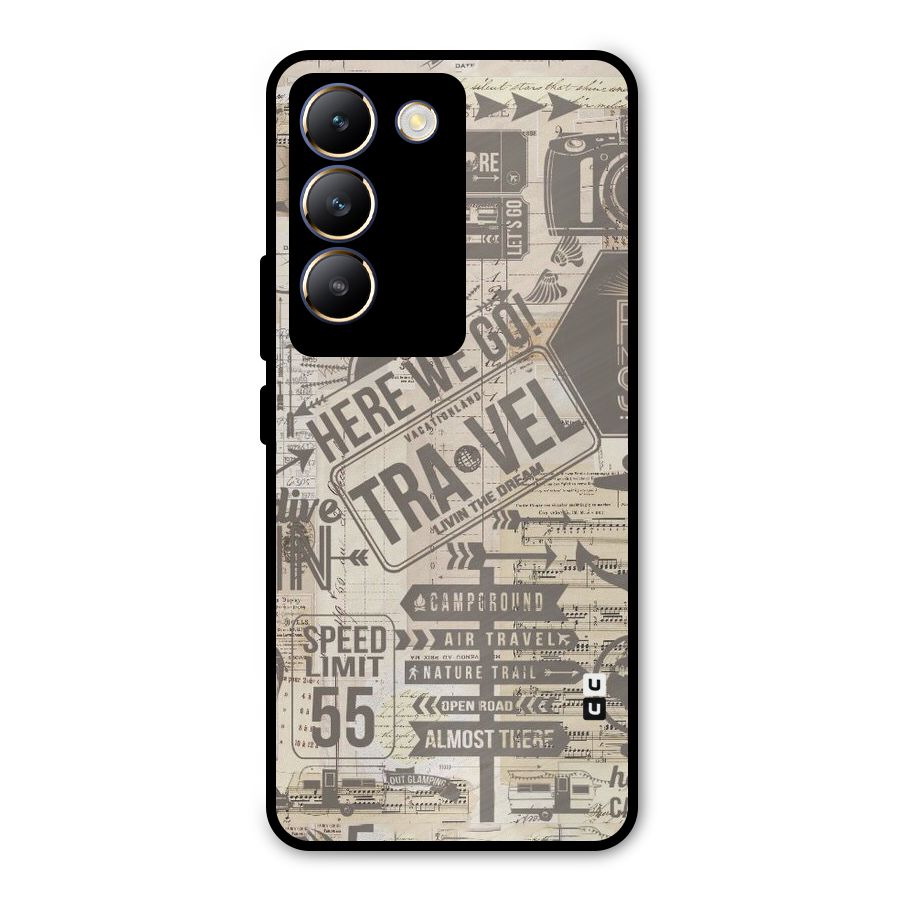 Here We Travel Metal Back Case for Vivo T3 5G