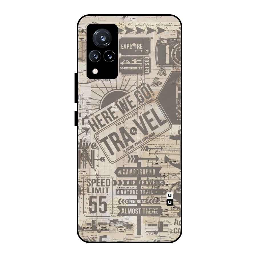 Here We Travel Metal Back Case for Vivo V21 5G