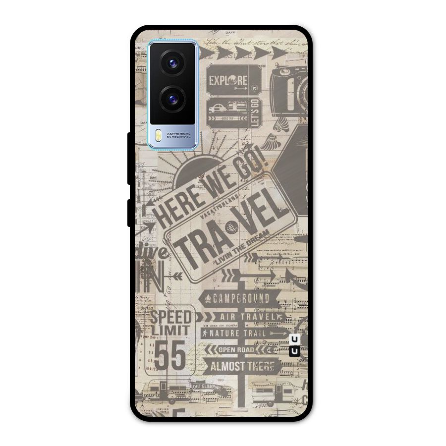 Here We Travel Metal Back Case for Vivo V21e 5G