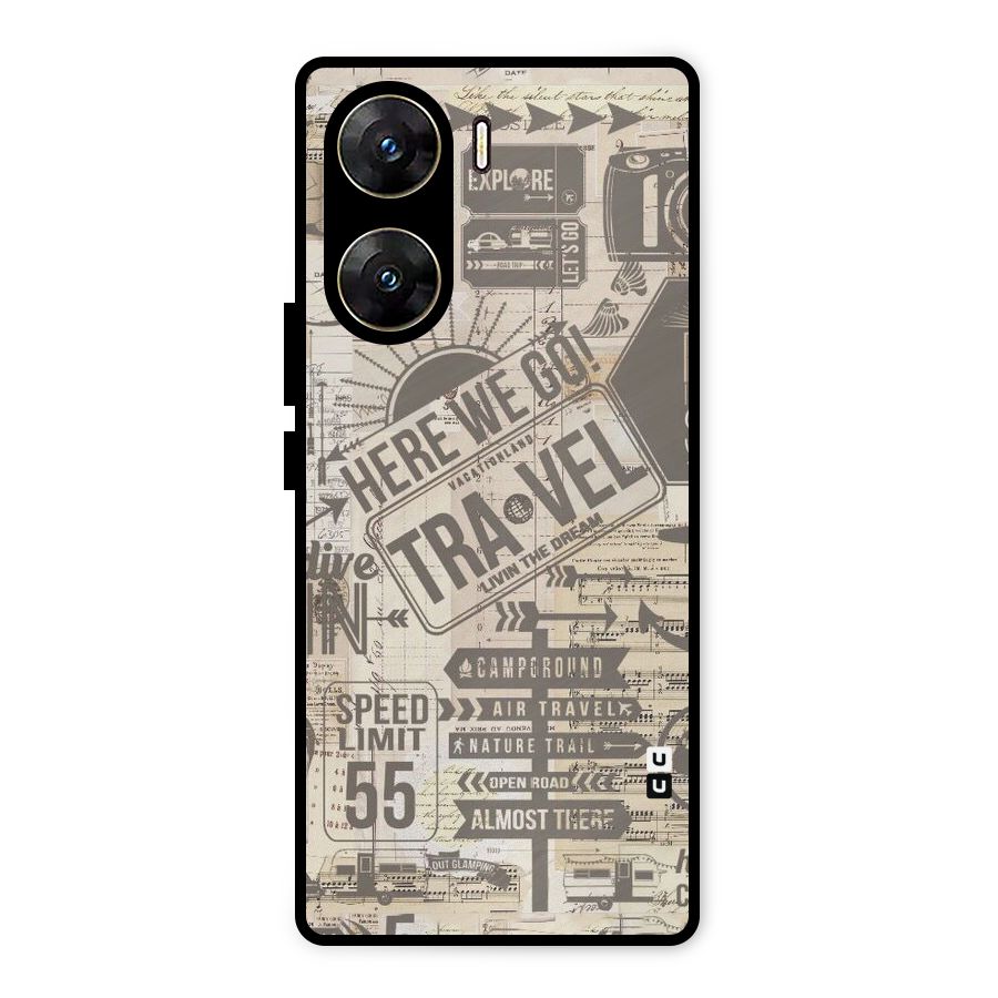 Here We Travel Metal Back Case for Vivo V29e