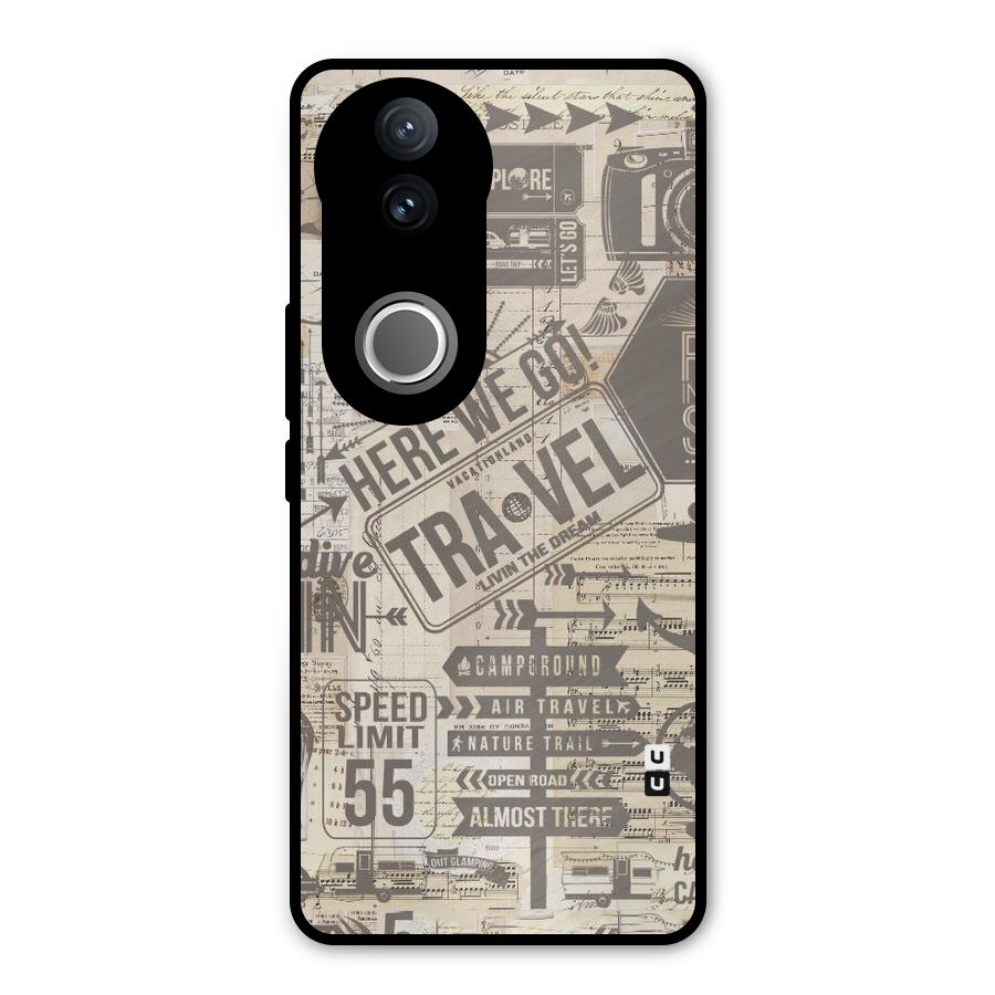 Here We Travel Metal Back Case for Vivo V50e
