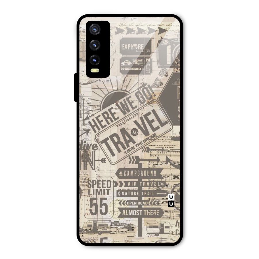 Here We Travel Metal Back Case for Vivo Y20g
