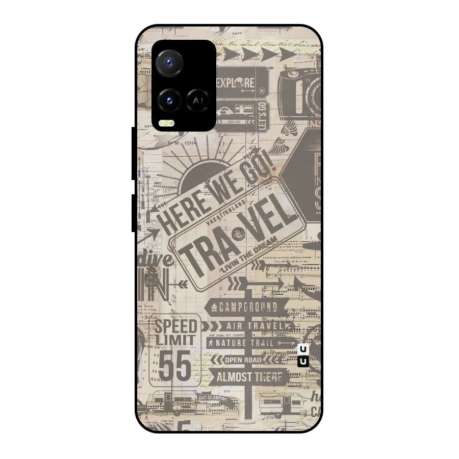 Here We Travel Metal Back Case for Vivo Y21