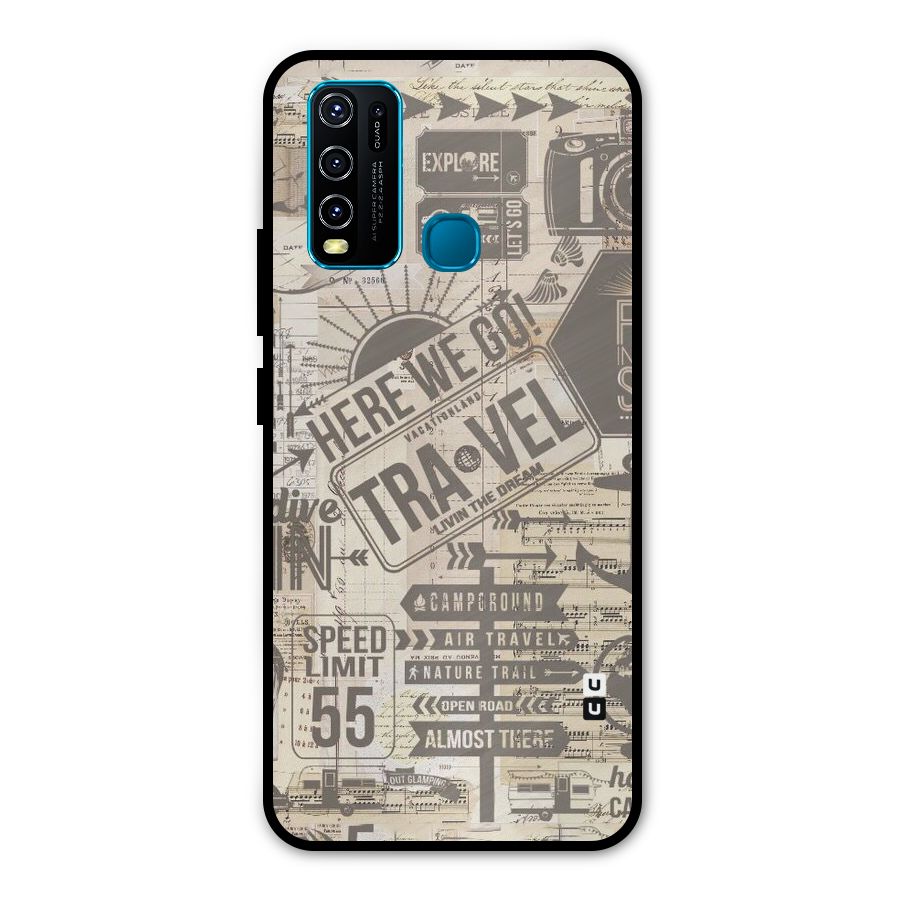 Here We Travel Metal Back Case for Vivo Y30