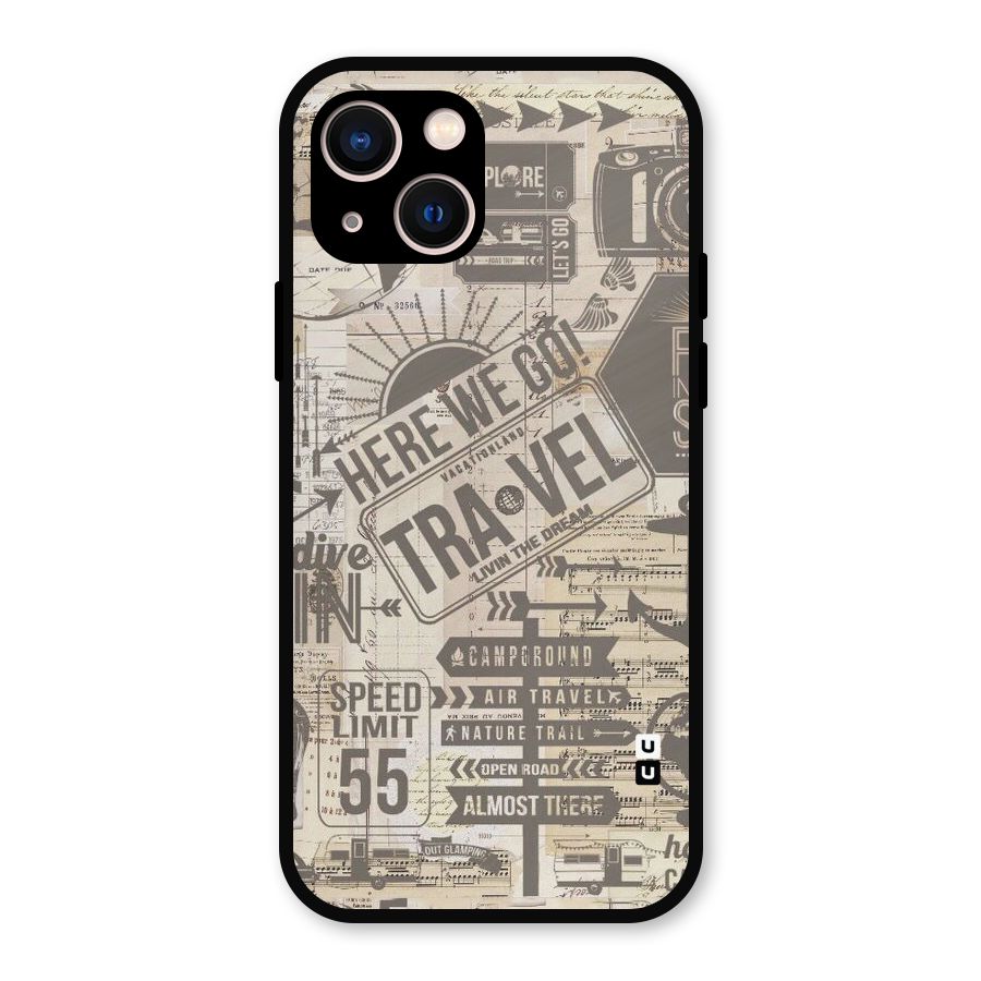 Here We Travel Metal Back Case for iPhone 13