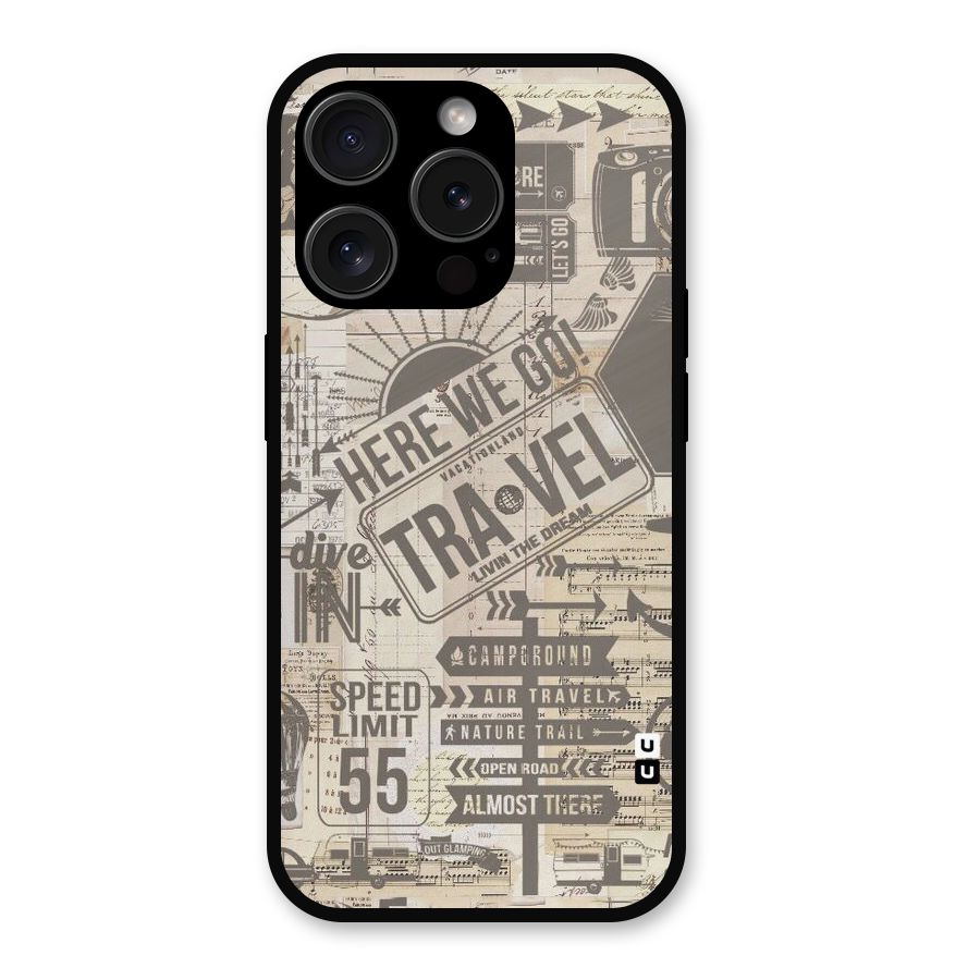 Here We Travel Metal Back Case for iPhone 15 Pro