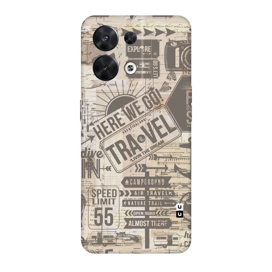 Here We Travel Original Polycarbonate Back Case for Oppo Reno8 5G