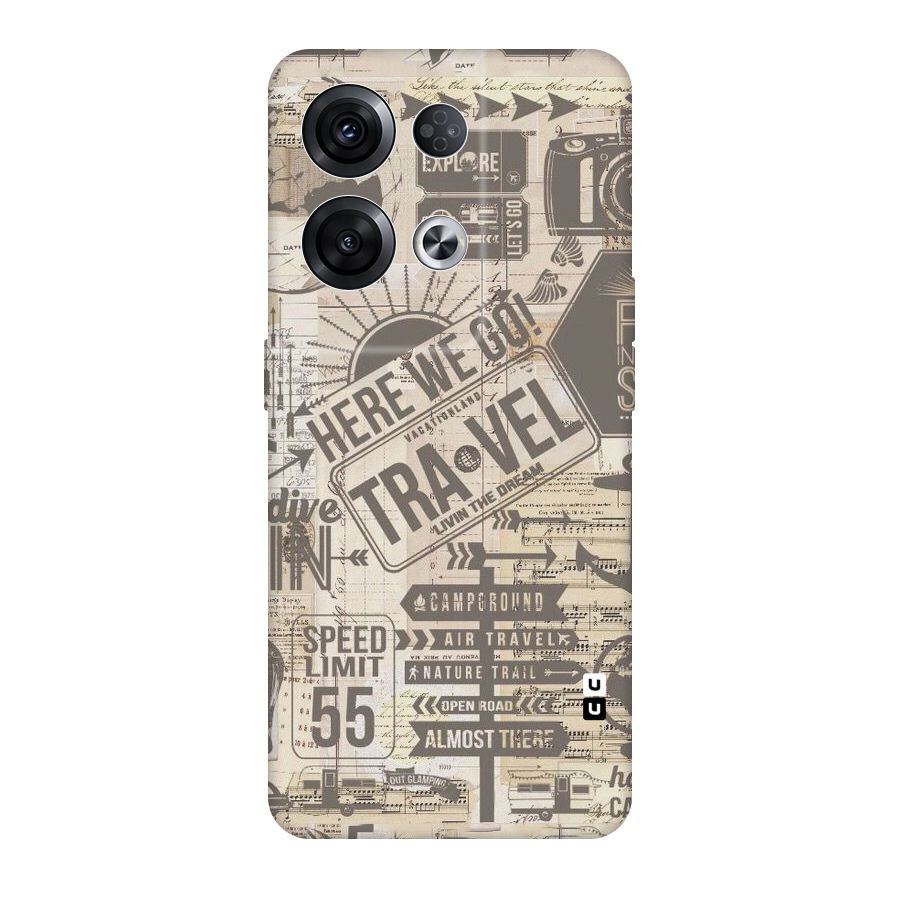Here We Travel Original Polycarbonate Back Case for Oppo Reno8 Pro 5G