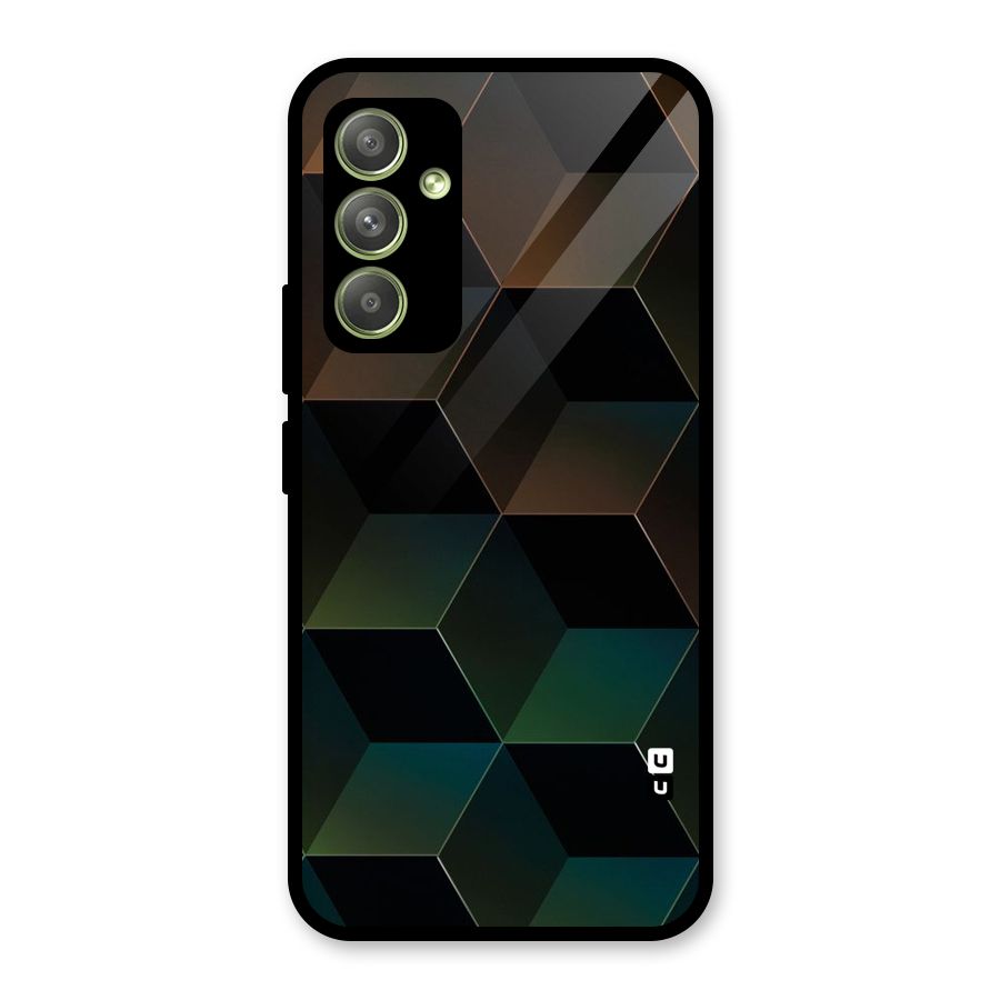 Hexagonal Design Glass Back Case for Galaxy A54