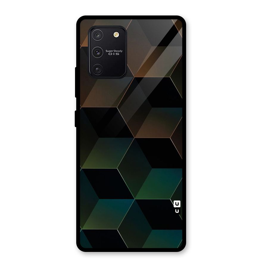 Hexagonal Design Glass Back Case for Galaxy S10 Lite
