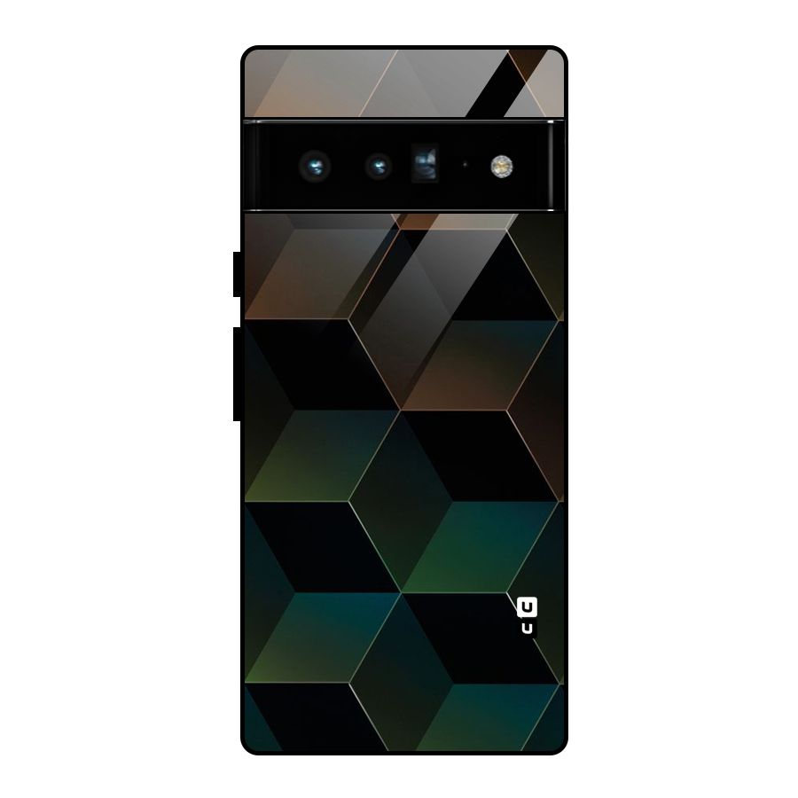 Hexagonal Design Glass Back Case for Google Pixel 6 Pro