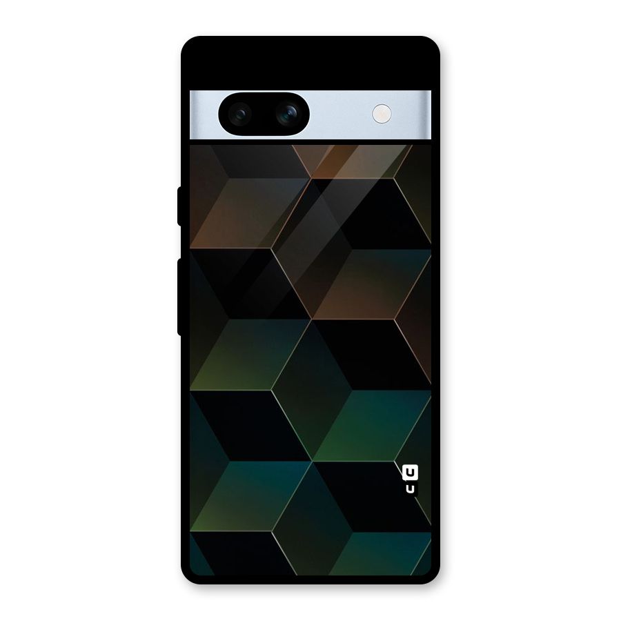Hexagonal Design Glass Back Case for Google Pixel 7a