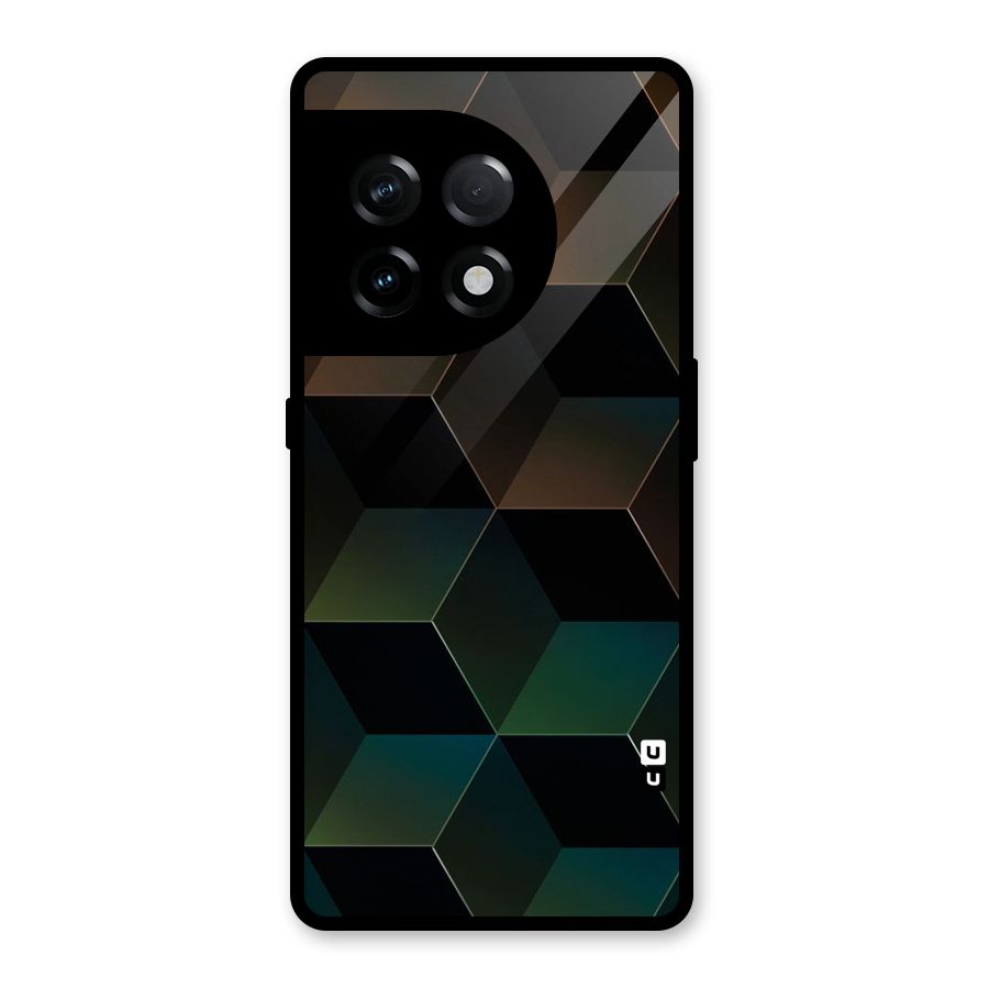 Hexagonal Design Glass Back Case for OnePlus 11R