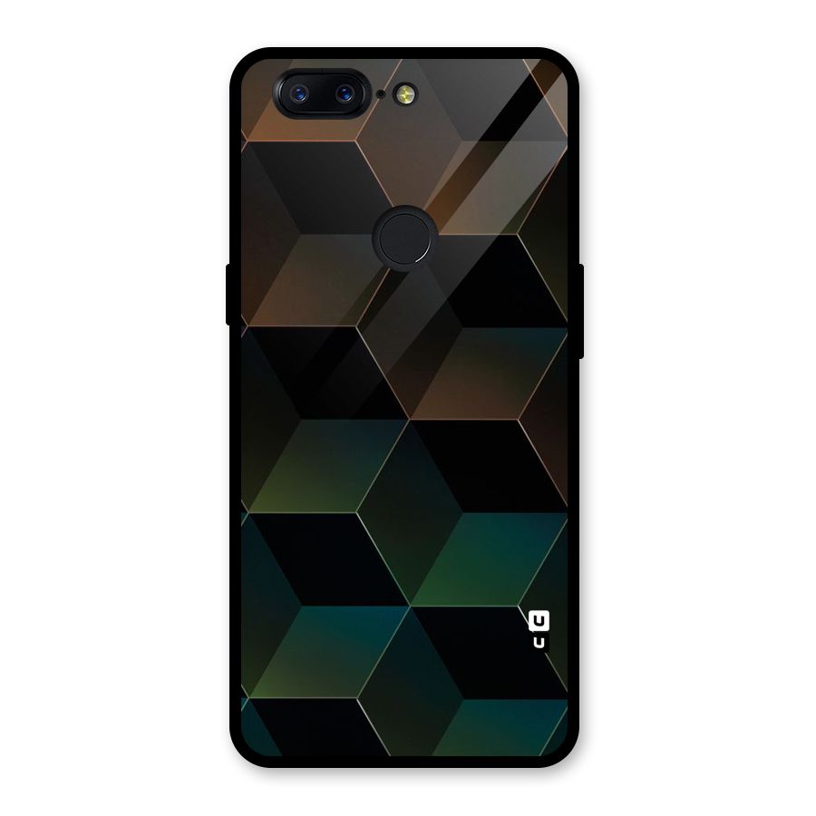 Hexagonal Design Glass Back Case for OnePlus 5T
