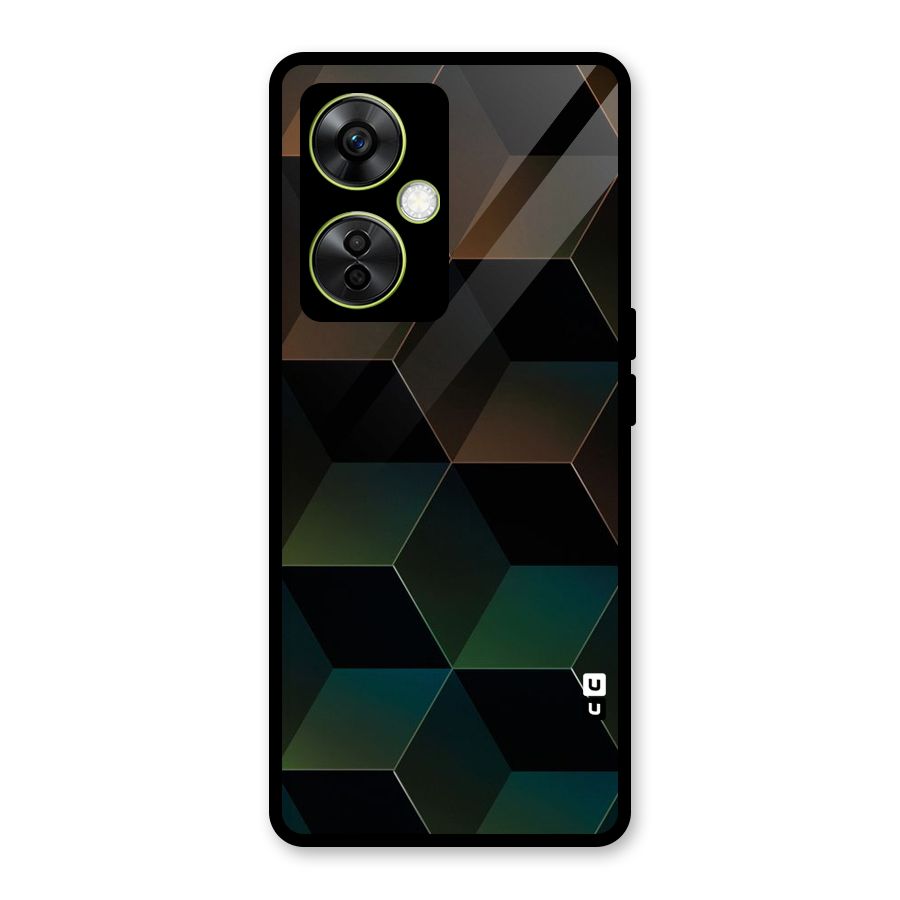Hexagonal Design Glass Back Case for OnePlus Nord CE 3 Lite