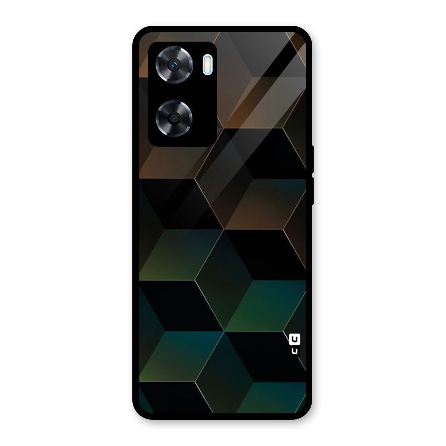 Hexagonal Design Glass Back Case for Oppo A77s