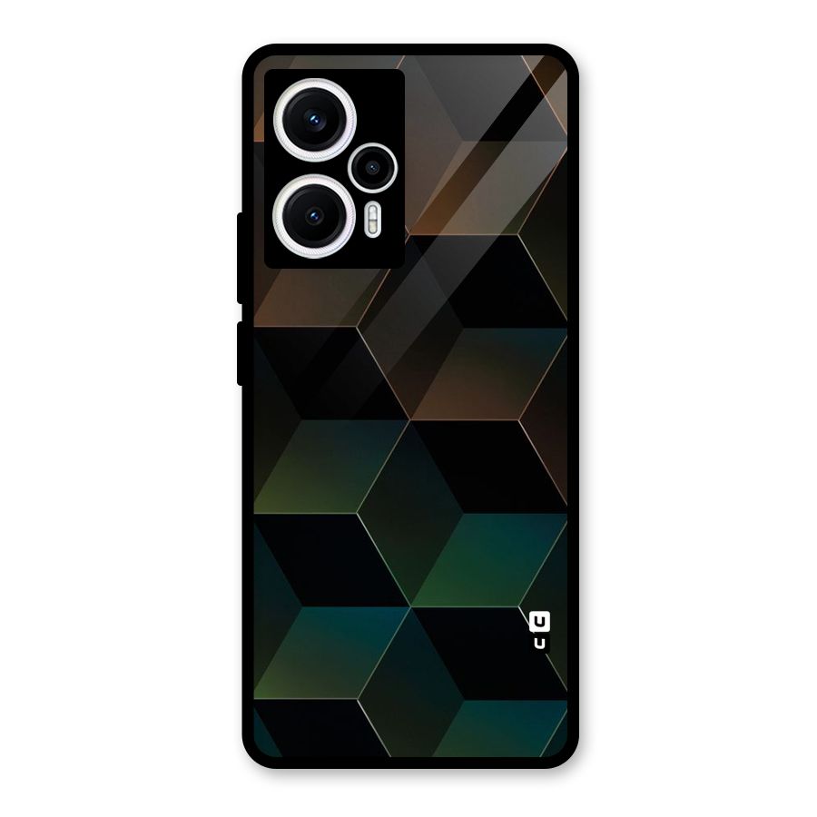 Hexagonal Design Glass Back Case for Poco F5