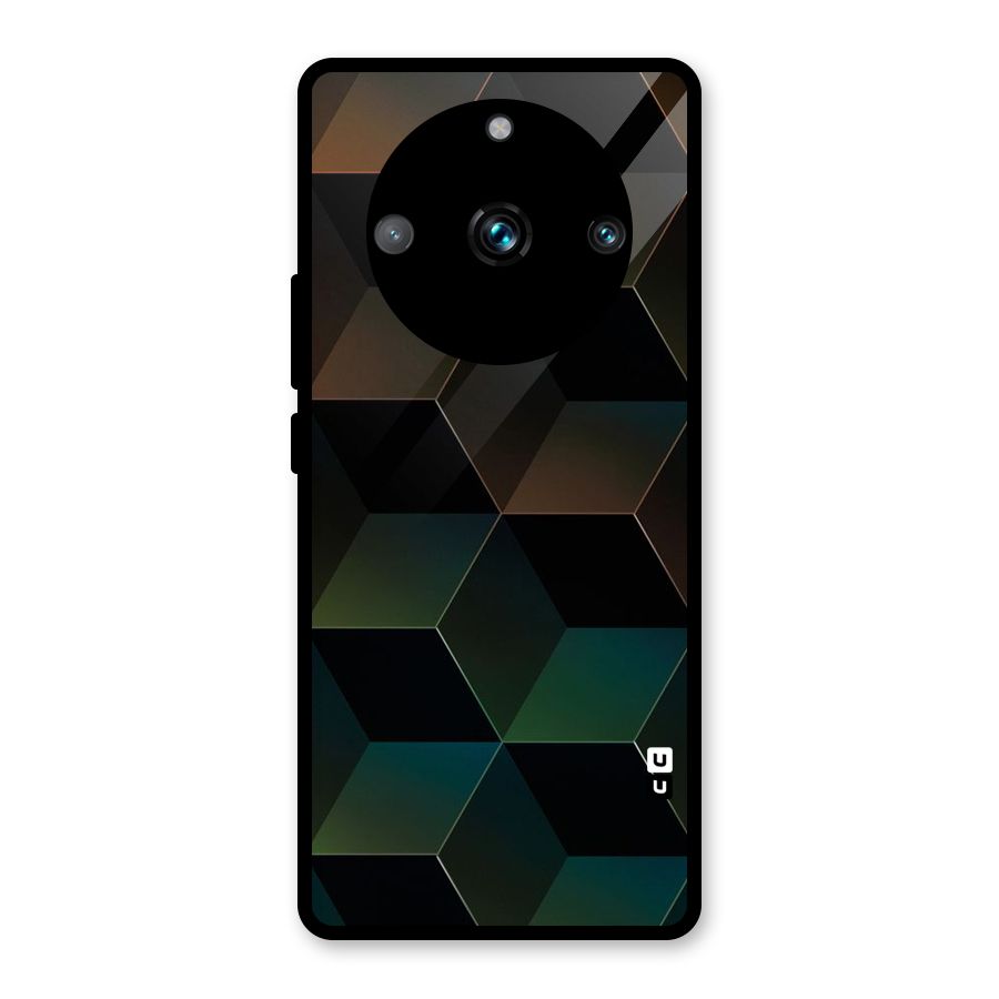 Hexagonal Design Glass Back Case for Realme 11 Pro