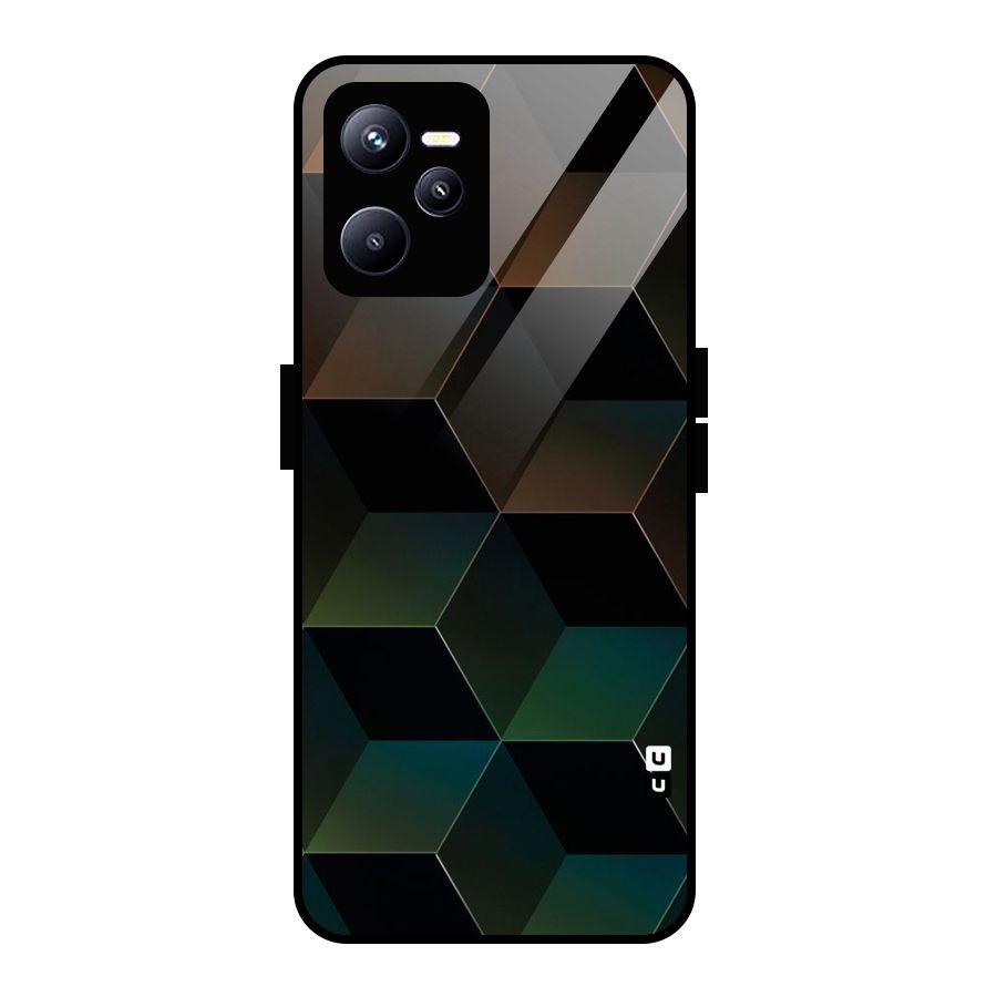 Hexagonal Design Glass Back Case for Realme C35