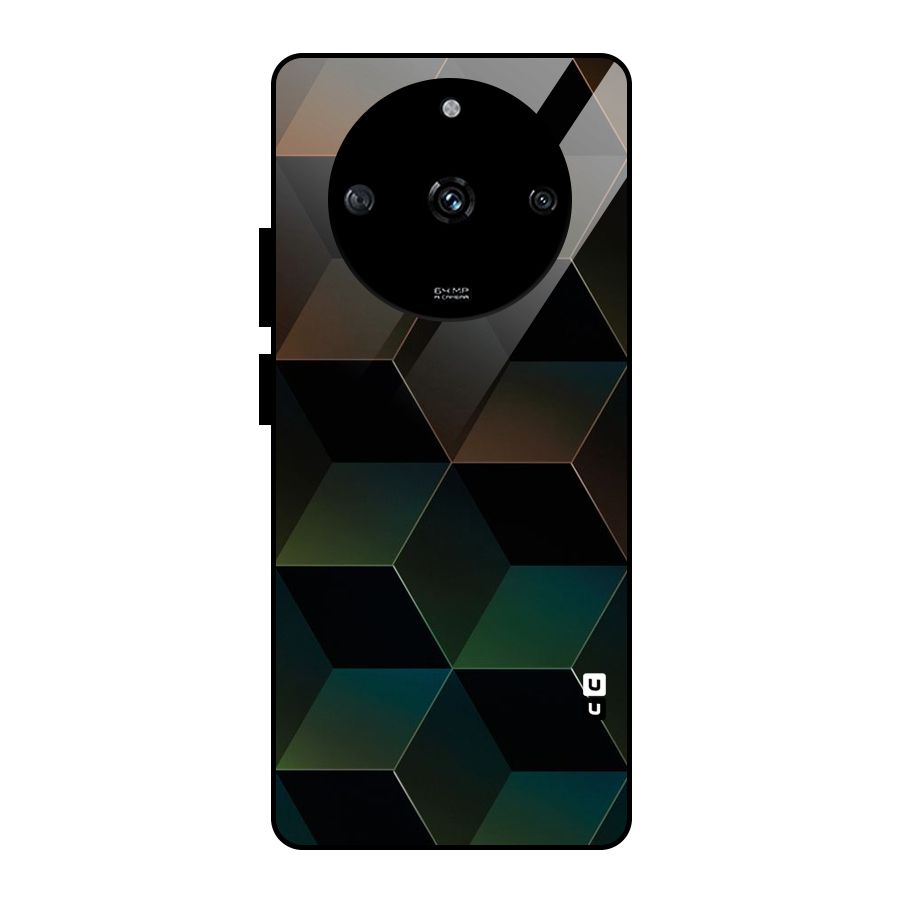 Hexagonal Design Glass Back Case for Realme Narzo 60 5G