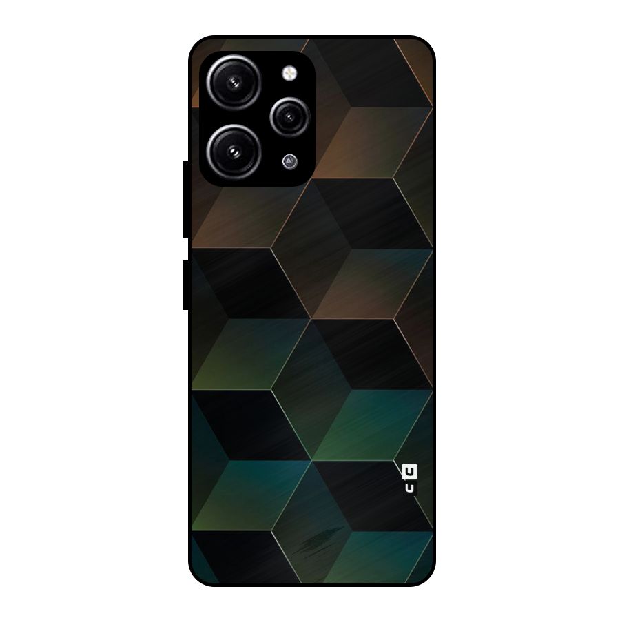 Hexagonal Design Glass Back Case for Redmi 12 4G