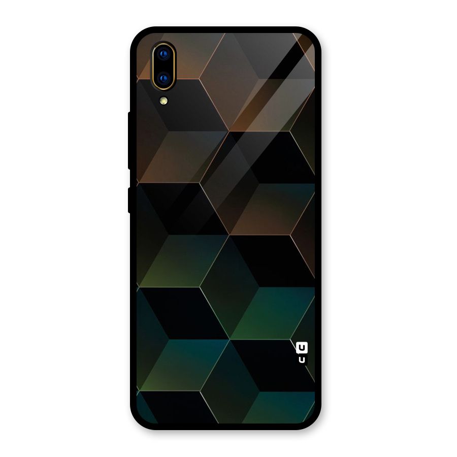 Hexagonal Design Glass Back Case for Vivo V11 Pro