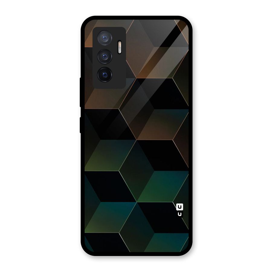 Hexagonal Design Glass Back Case for Vivo V23e