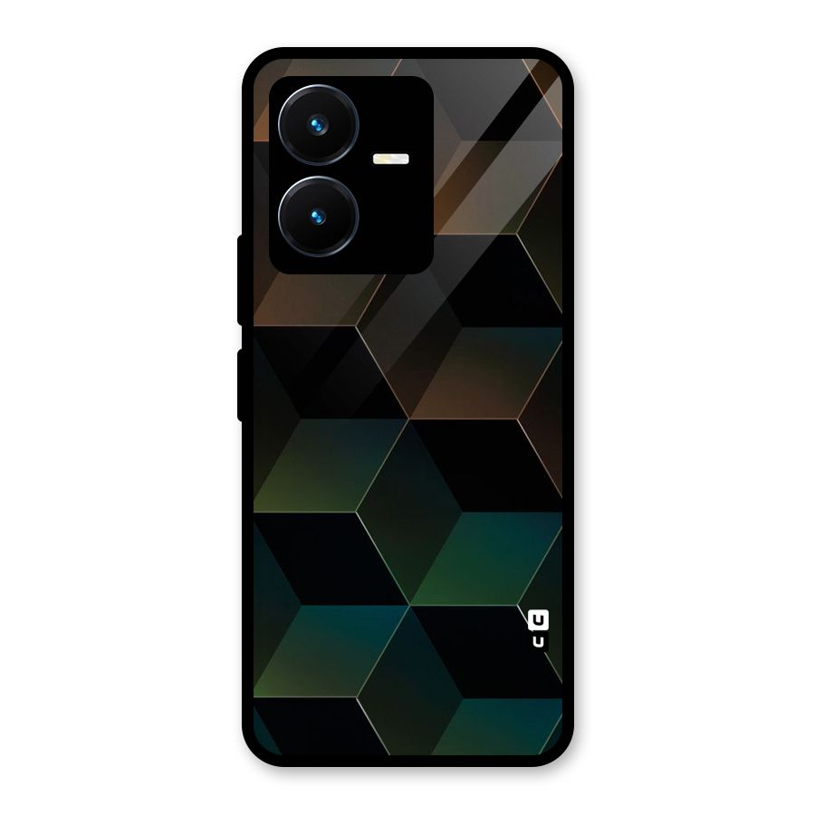 Hexagonal Design Glass Back Case for Vivo Y22s