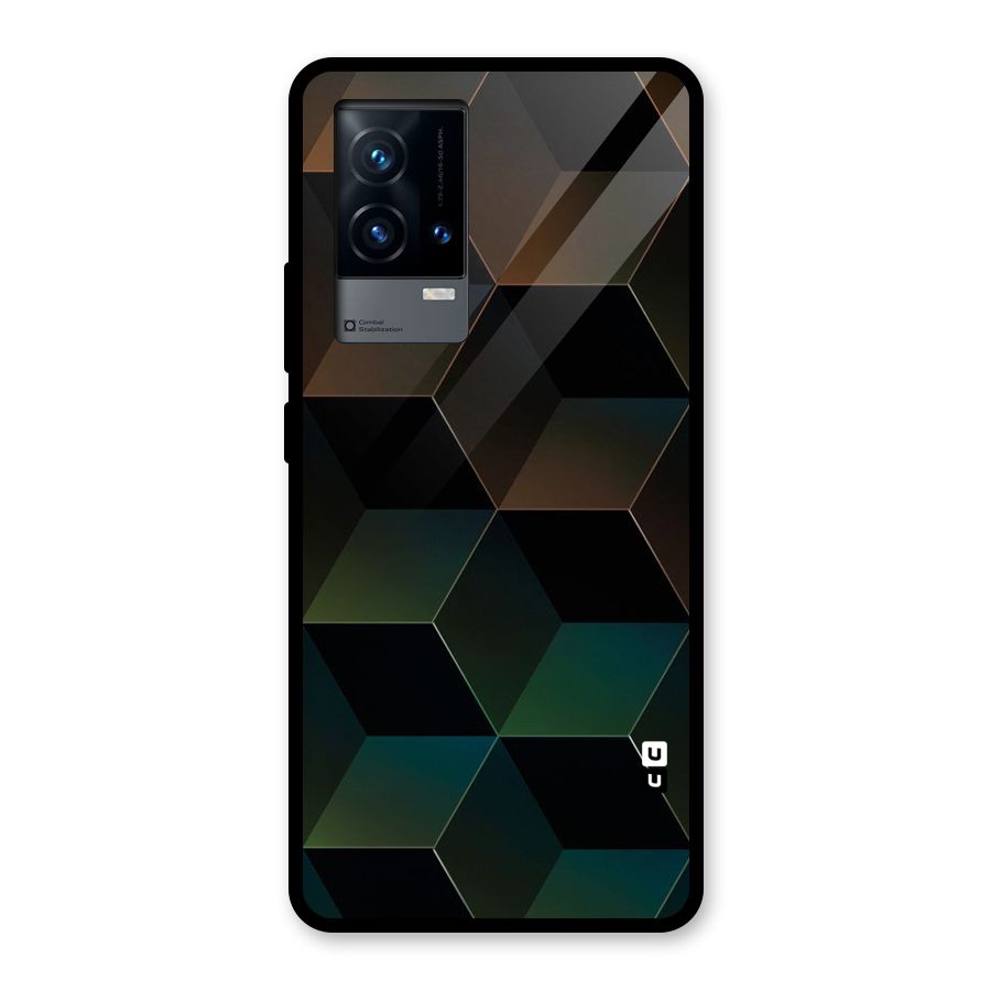 Hexagonal Design Glass Back Case for iQOO 9 5G