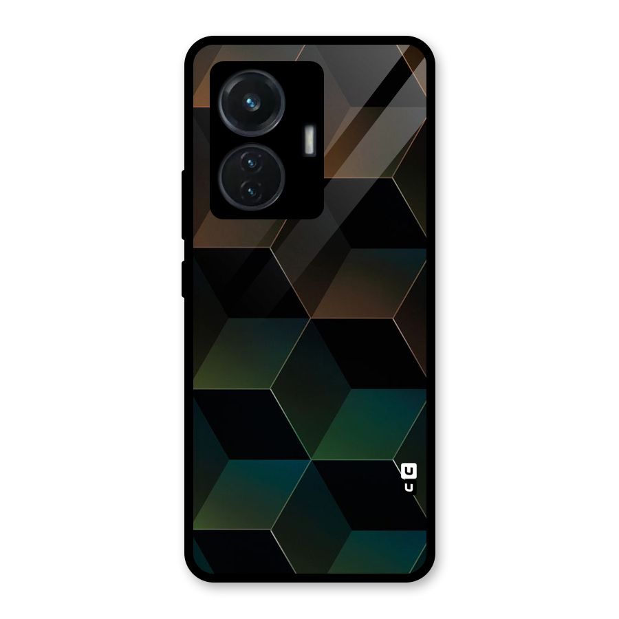 Hexagonal Design Glass Back Case for iQOO Z6 44W