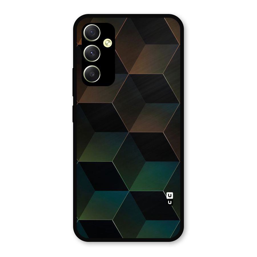 Hexagonal Design Metal Back Case for Galaxy A34